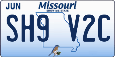 MO license plate SH9V2C