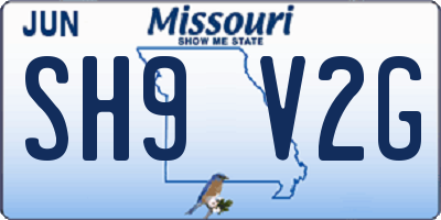 MO license plate SH9V2G