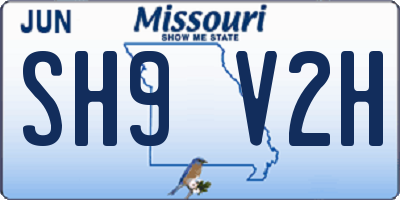 MO license plate SH9V2H