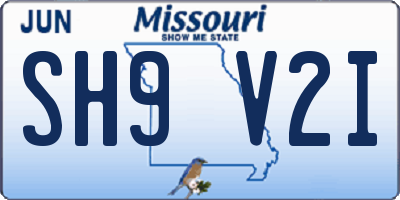 MO license plate SH9V2I