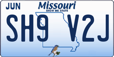 MO license plate SH9V2J