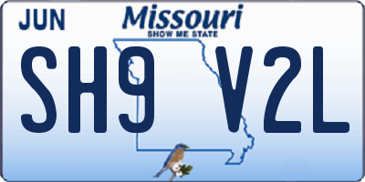 MO license plate SH9V2L