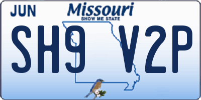 MO license plate SH9V2P