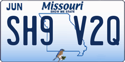 MO license plate SH9V2Q