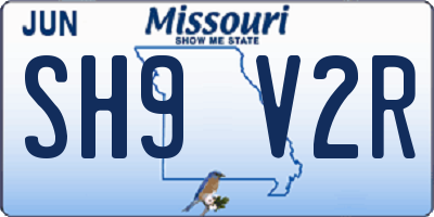 MO license plate SH9V2R