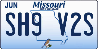 MO license plate SH9V2S