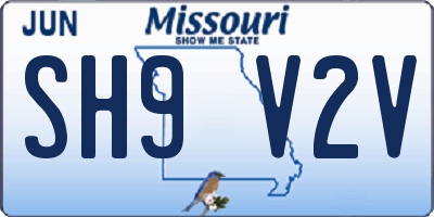 MO license plate SH9V2V