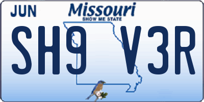 MO license plate SH9V3R
