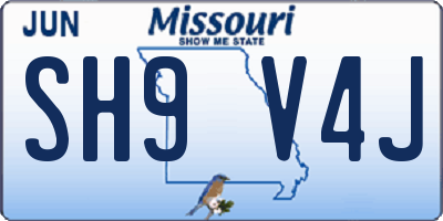 MO license plate SH9V4J