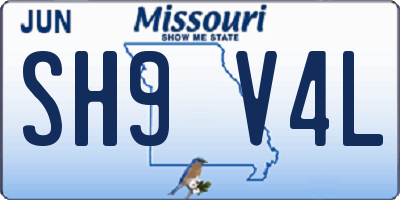 MO license plate SH9V4L