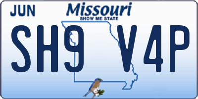 MO license plate SH9V4P