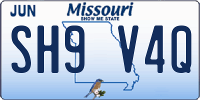 MO license plate SH9V4Q