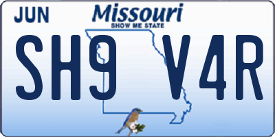 MO license plate SH9V4R