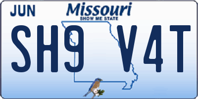 MO license plate SH9V4T