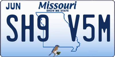 MO license plate SH9V5M