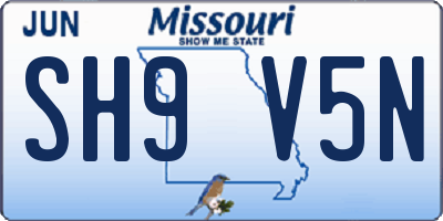 MO license plate SH9V5N