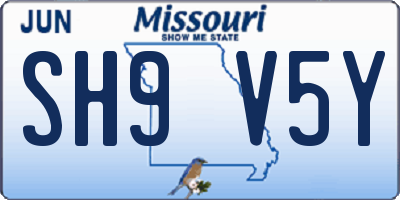 MO license plate SH9V5Y