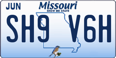 MO license plate SH9V6H