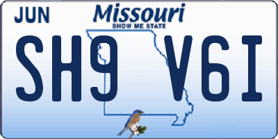 MO license plate SH9V6I