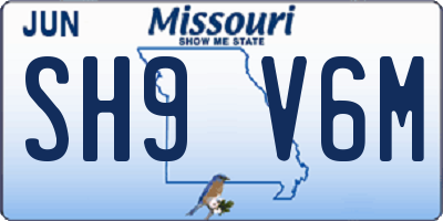 MO license plate SH9V6M