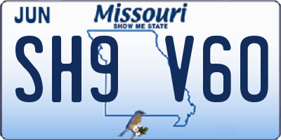 MO license plate SH9V6O