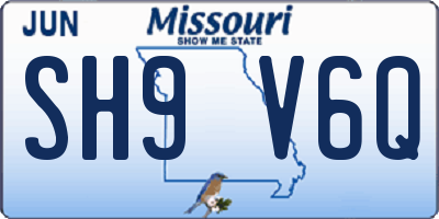 MO license plate SH9V6Q