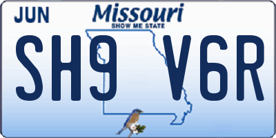 MO license plate SH9V6R