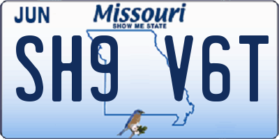MO license plate SH9V6T