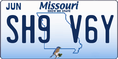 MO license plate SH9V6Y