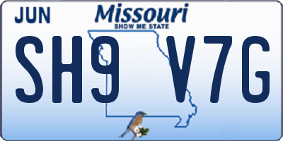 MO license plate SH9V7G