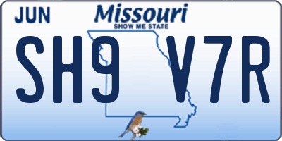 MO license plate SH9V7R