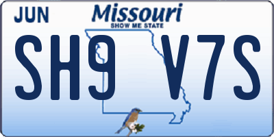 MO license plate SH9V7S