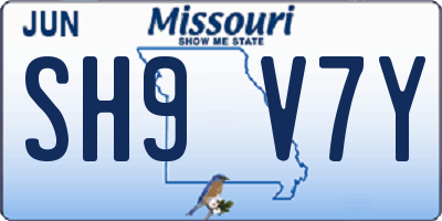 MO license plate SH9V7Y