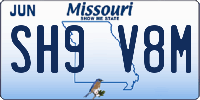 MO license plate SH9V8M