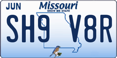 MO license plate SH9V8R