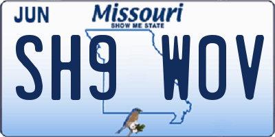 MO license plate SH9W0V