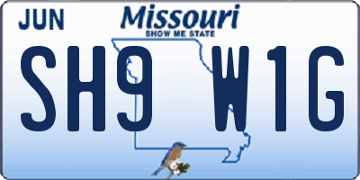 MO license plate SH9W1G