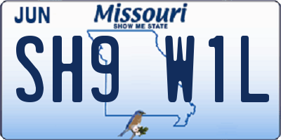 MO license plate SH9W1L