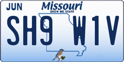 MO license plate SH9W1V