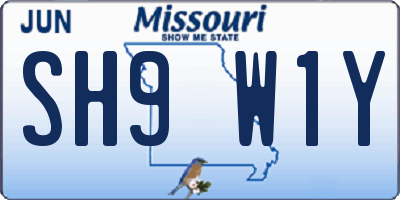 MO license plate SH9W1Y