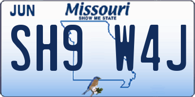 MO license plate SH9W4J