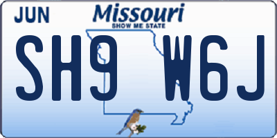 MO license plate SH9W6J