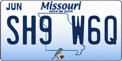 MO license plate SH9W6Q