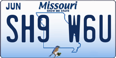 MO license plate SH9W6U