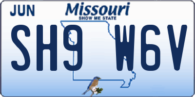 MO license plate SH9W6V