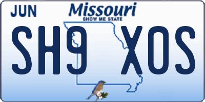 MO license plate SH9X0S