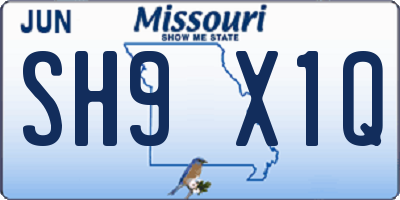 MO license plate SH9X1Q