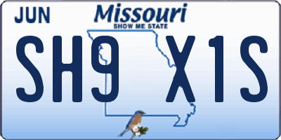 MO license plate SH9X1S