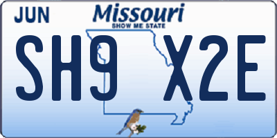 MO license plate SH9X2E