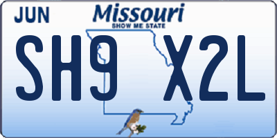 MO license plate SH9X2L